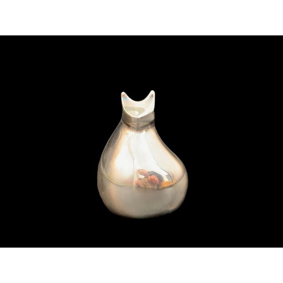 MidCentury Gunnar Cyren Dansk Paperweight Kitty CAT Silver Plate Collectible - Picture 1 of 6